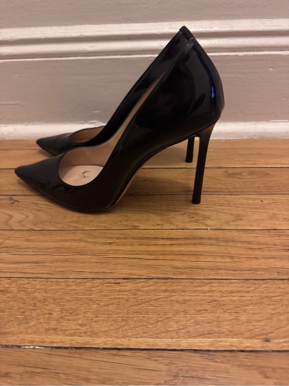 Jimmy Choo Black Patent Pointed-Toe Pumps